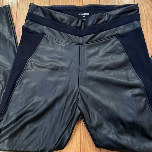 Express Black Faux Leather Pants - Picture 2 of 5